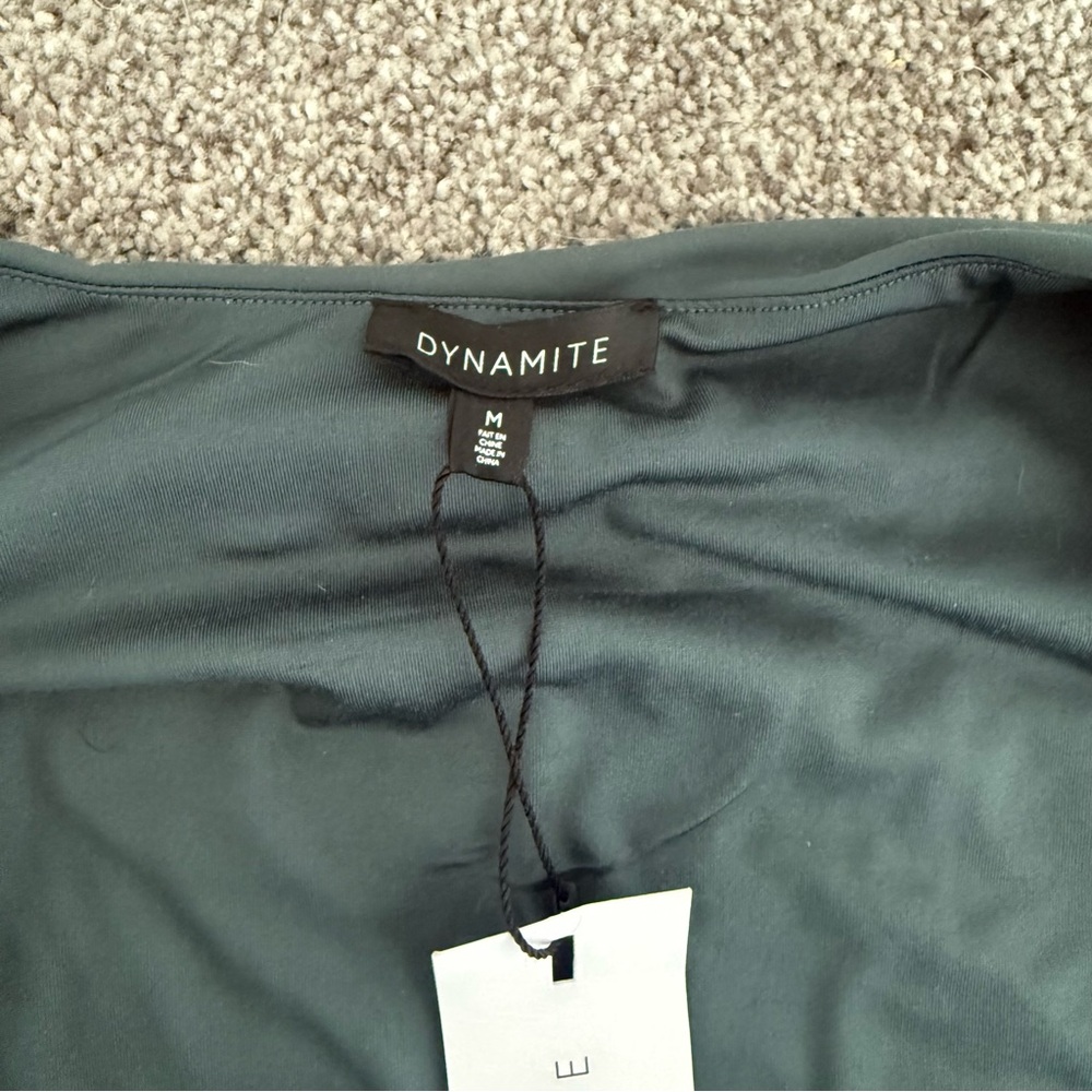 Dynamite Forest Green Ruched Tank Top - Picture 2 of 4